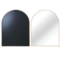 VanityFus 30-in W 40-in H Arch Brush Gold Framed Beveled Bathroom Vanity Mirror Wall Mirror