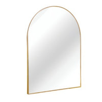 VanityFus 30-in W 40-in H Arch Brush Gold Framed Beveled Bathroom Vanity Mirror Wall Mirror