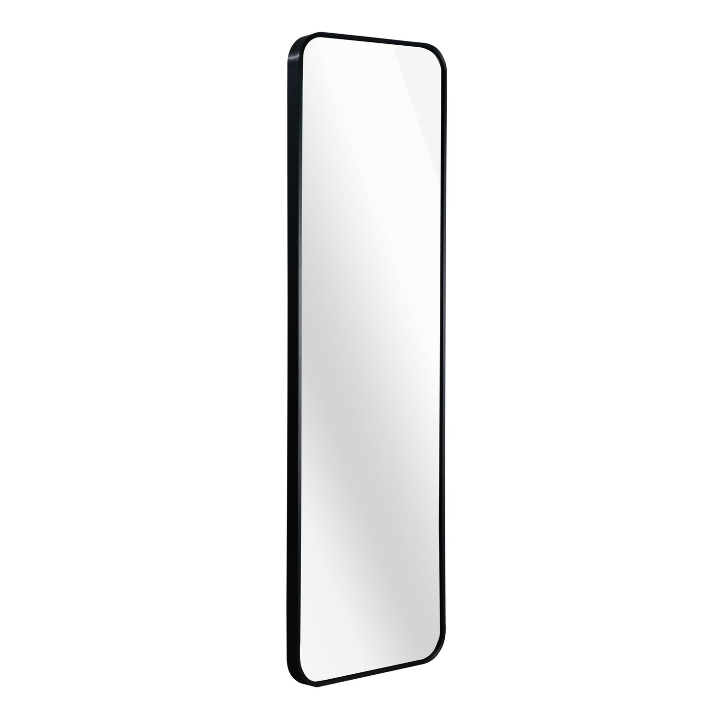 VanityFus 47-in W 14-in H Rectangle Framed Beveled Bathroom Vanity Mirror Wall Mirror (Matte Black)