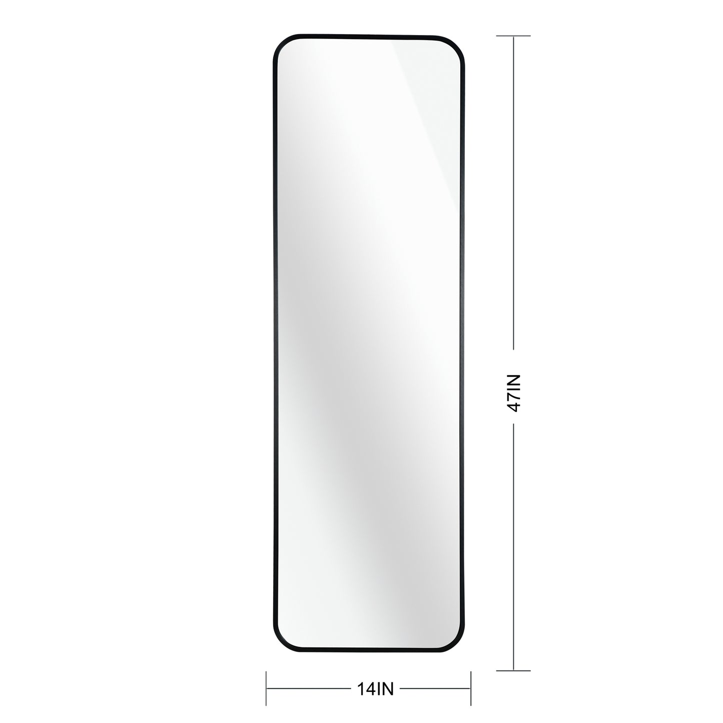 VanityFus 47-in W 14-in H Rectangle Framed Beveled Bathroom Vanity Mirror Wall Mirror (Matte Black)