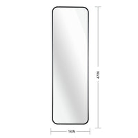 VanityFus 47-in W 14-in H Rectangle Framed Beveled Bathroom Vanity Mirror Wall Mirror (Matte Black)
