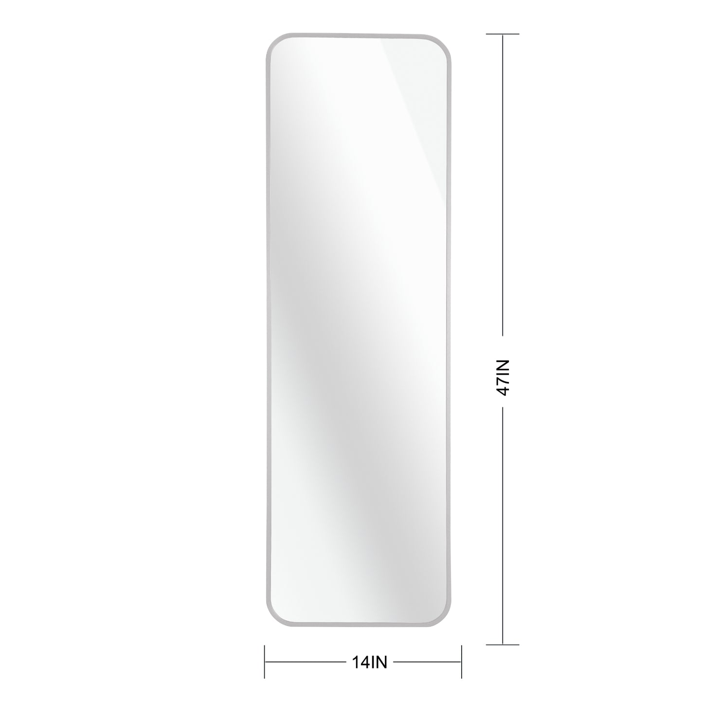 VanityFus 47-in W 14-in H Rectangle Silver Framed Beveled Bathroom Vanity Mirror Wall Mirror