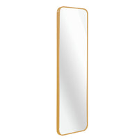VanityFus 14-in W 47-in H Rectangle Brush Gold Framed Beveled Bathroom Vanity Mirror Wall Mirror