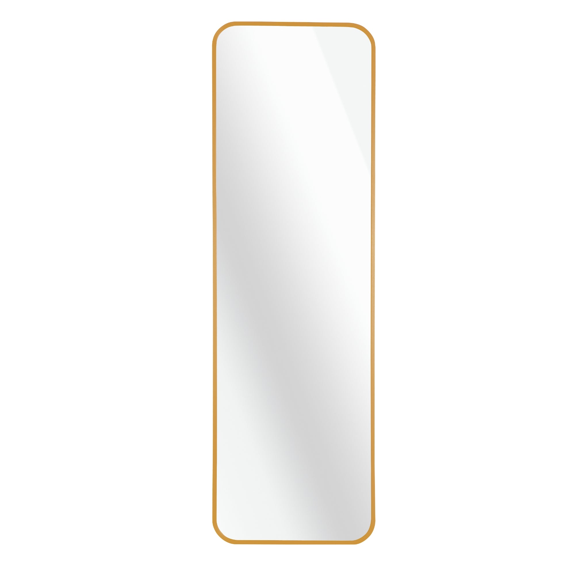 VanityFus 14-in W 47-in H Rectangle Brush Gold Framed Beveled Bathroom Vanity Mirror Wall Mirror