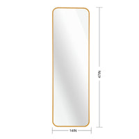 VanityFus 14-in W 47-in H Rectangle Brush Gold Framed Beveled Bathroom Vanity Mirror Wall Mirror