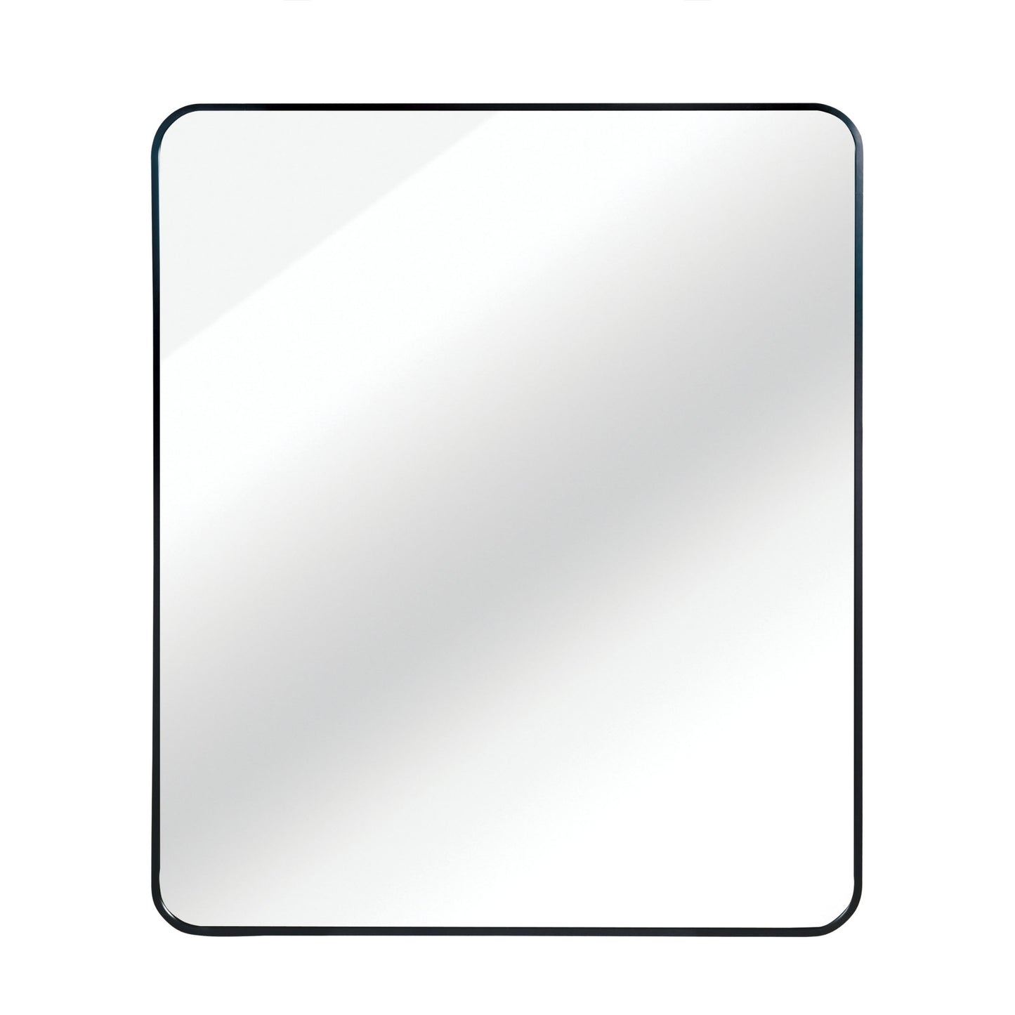 VanityFus 36-in W 30-in H Rectangle Framed Beveled Bathroom Vanity Mirror Wall Mirror (Matte Black)