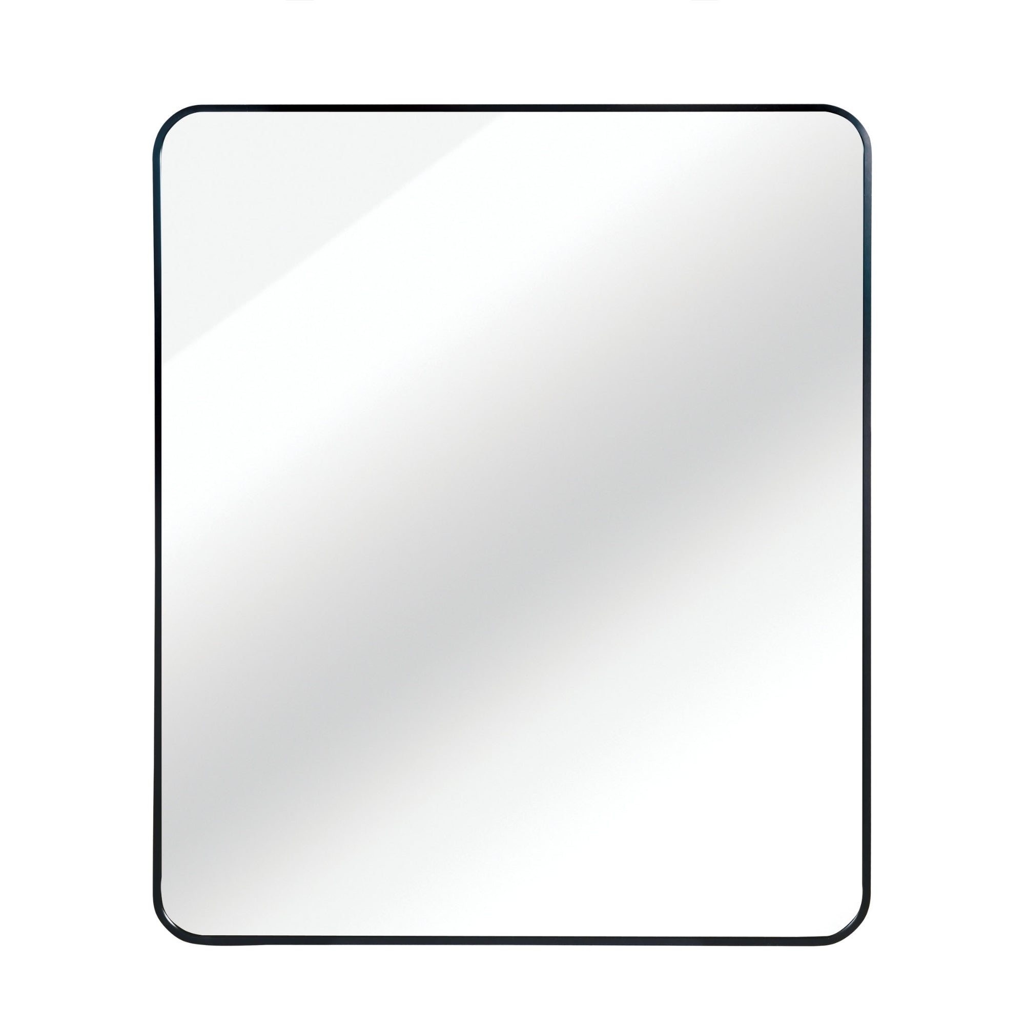 VanityFus 36-in W 30-in H Rectangle Framed Beveled Bathroom Vanity Mirror Wall Mirror (Matte Black)