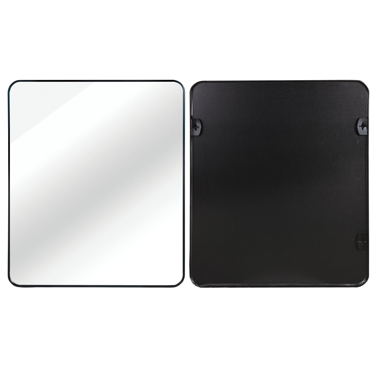 VanityFus 36-in W 30-in H Rectangle Framed Beveled Bathroom Vanity Mirror Wall Mirror (Matte Black)
