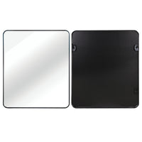 VanityFus 36-in W 30-in H Rectangle Framed Beveled Bathroom Vanity Mirror Wall Mirror (Matte Black)