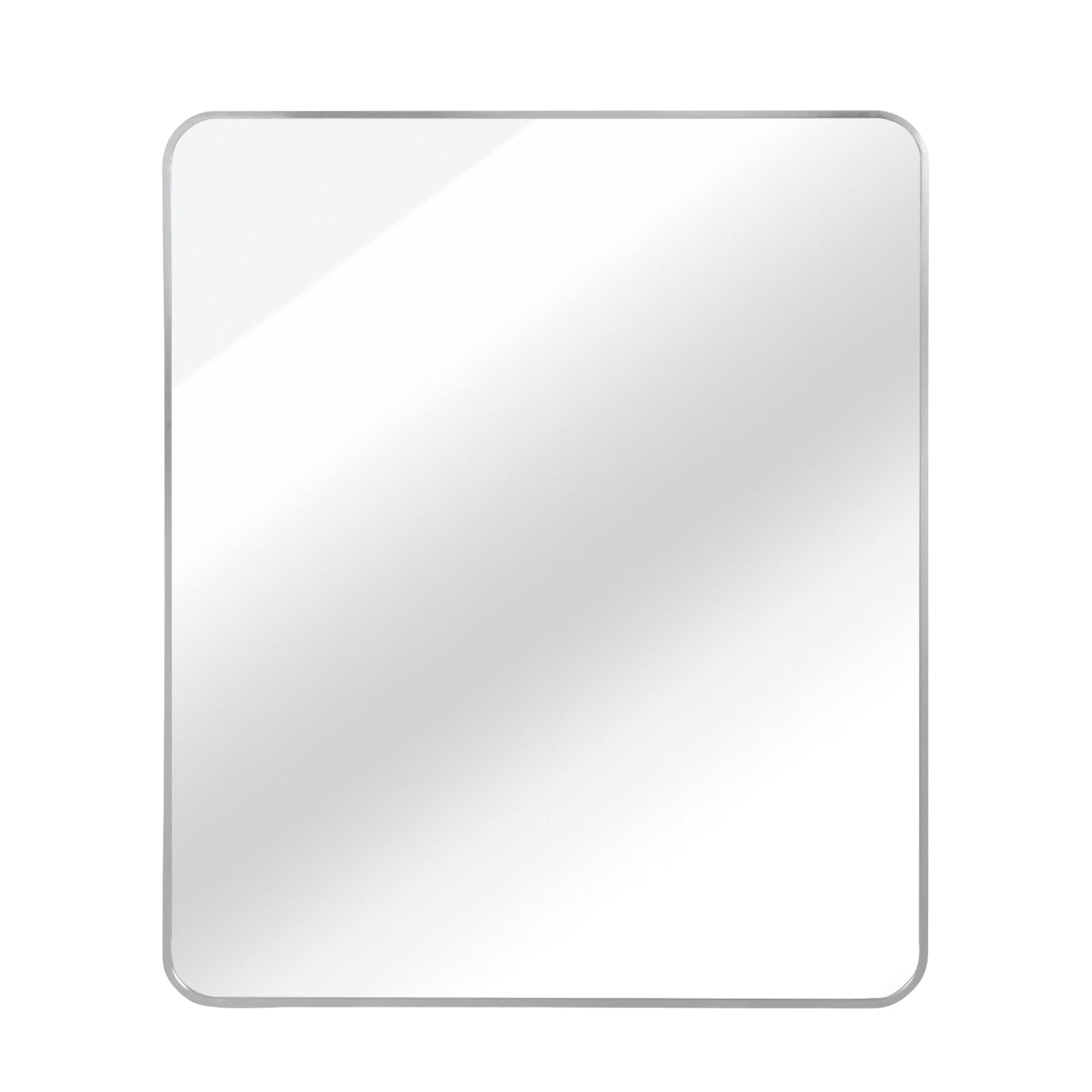 VanityFus 30-in W 36-in H Rectangle Silver Framed Beveled Bathroom Vanity Mirror Wall Mirror