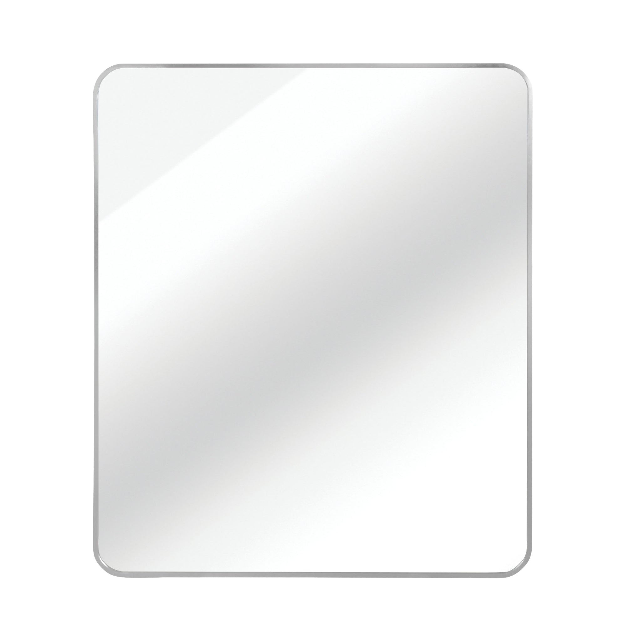 VanityFus 30-in W 36-in H Rectangle Silver Framed Beveled Bathroom Vanity Mirror Wall Mirror