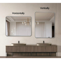 VanityFus 30-in W 36-in H Rectangle Silver Framed Beveled Bathroom Vanity Mirror Wall Mirror