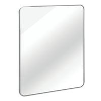 VanityFus 30-in W 36-in H Rectangle Silver Framed Beveled Bathroom Vanity Mirror Wall Mirror