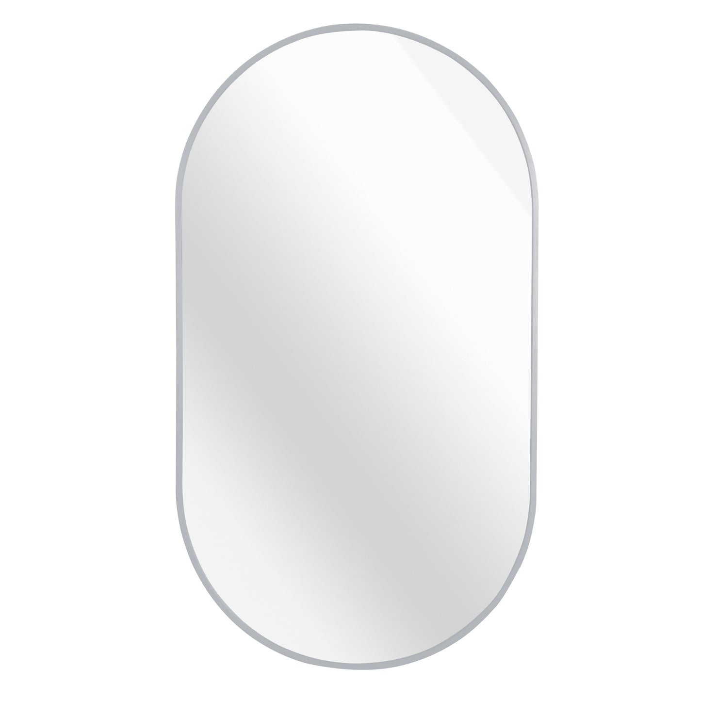 VanityFus 28-in W 20-in H Oval Silver Framed Beveled Bathroom Vanity Mirror Wall Mirror
