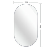 VanityFus 28-in W 20-in H Oval Silver Framed Beveled Bathroom Vanity Mirror Wall Mirror
