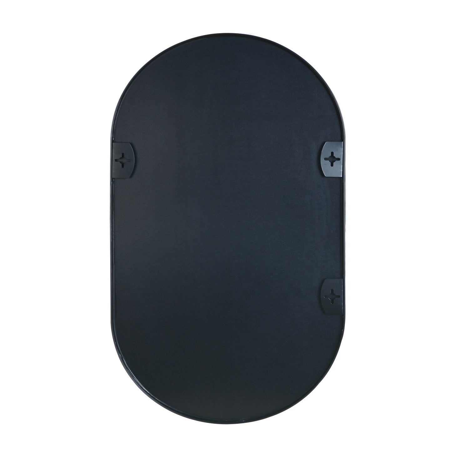 VanityFus 33-in W 20-in H Oval Framed Beveled Bathroom Vanity Mirror Wall Mirror (Matte Black)
