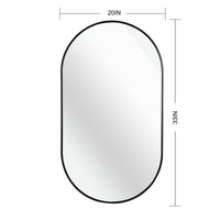 VanityFus 33-in W 20-in H Oval Framed Beveled Bathroom Vanity Mirror Wall Mirror (Matte Black)