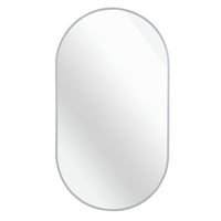 VanityFus 33-in W 20-in H Oval Silver Framed Beveled Bathroom Vanity Mirror Wall Mirror