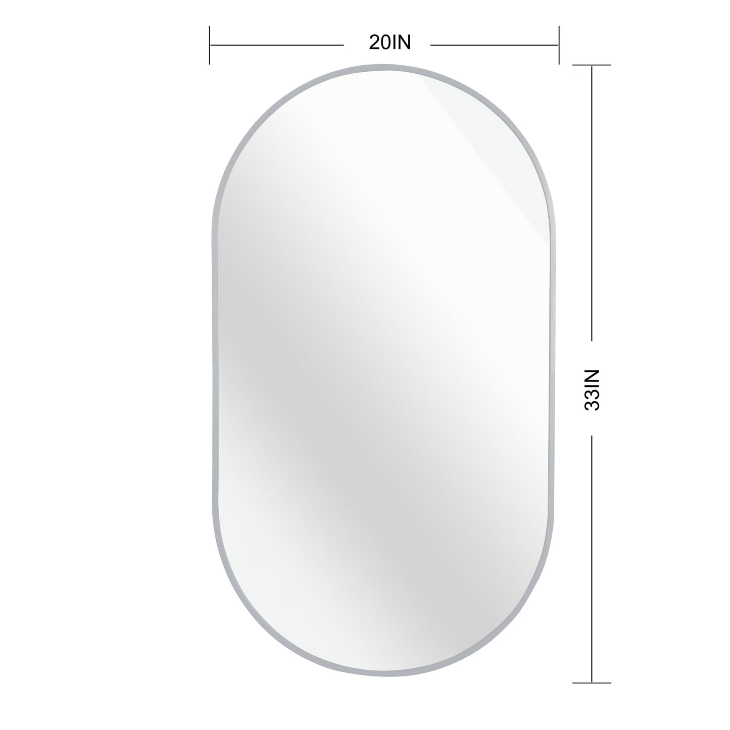 VanityFus 33-in W 20-in H Oval Silver Framed Beveled Bathroom Vanity Mirror Wall Mirror