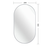 VanityFus 33-in W 20-in H Oval Silver Framed Beveled Bathroom Vanity Mirror Wall Mirror