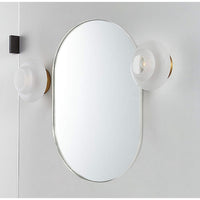 VanityFus 33-in W 20-in H Oval Silver Framed Beveled Bathroom Vanity Mirror Wall Mirror
