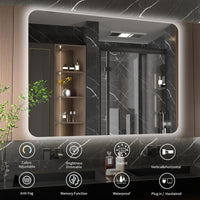 VanityFus 24-in W 36-in H Rectangle Frameless Dimmable LED Lighted Fog Free Bathroom Vanity Mirror