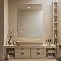 VanityFus 30-in W 40-in H Rectangle Frameless Dimmable LED Lighted Fog Free Bathroom Vanity Mirror