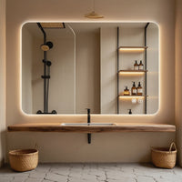 VanityFus 30-in W 40-in H Rectangle Frameless Dimmable LED Lighted Fog Free Bathroom Vanity Mirror