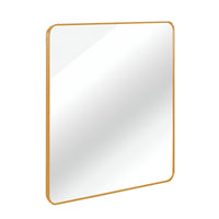 VanityFus 30-in W 30-in H Square Brush Gold Framed Beveled Bathroom Vanity Mirror Wall Mirror