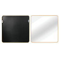 VanityFus 36-in W 36-in H Rectangle Brush Gold Framed Beveled Bathroom Vanity Mirror Wall Mirror
