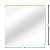VanityFus 36-in W 36-in H Rectangle Brush Gold Framed Beveled Bathroom Vanity Mirror Wall Mirror