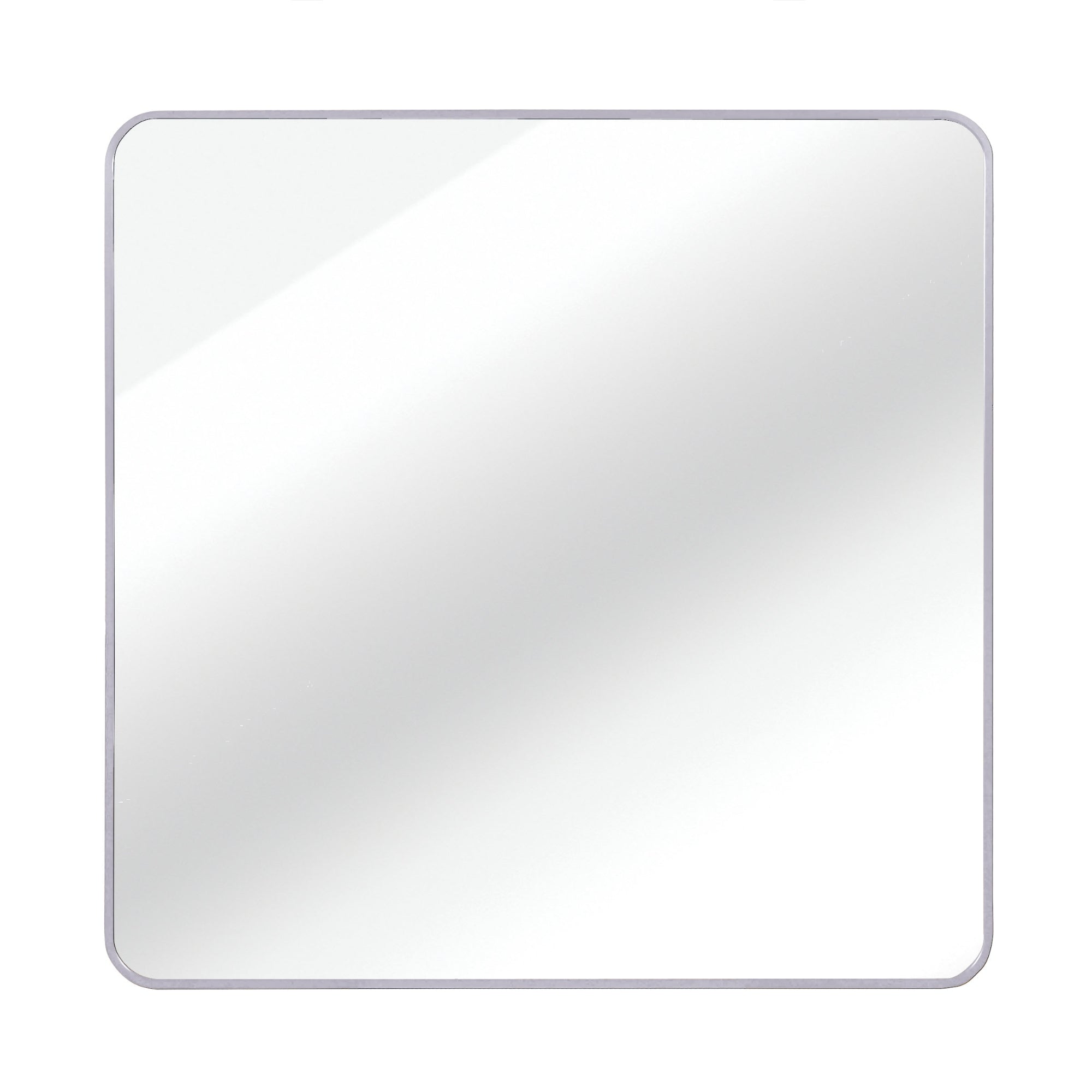 VanityFus 36-in W 36-in H Square Silver Framed Beveled Bathroom Vanity Mirror Wall Mirror