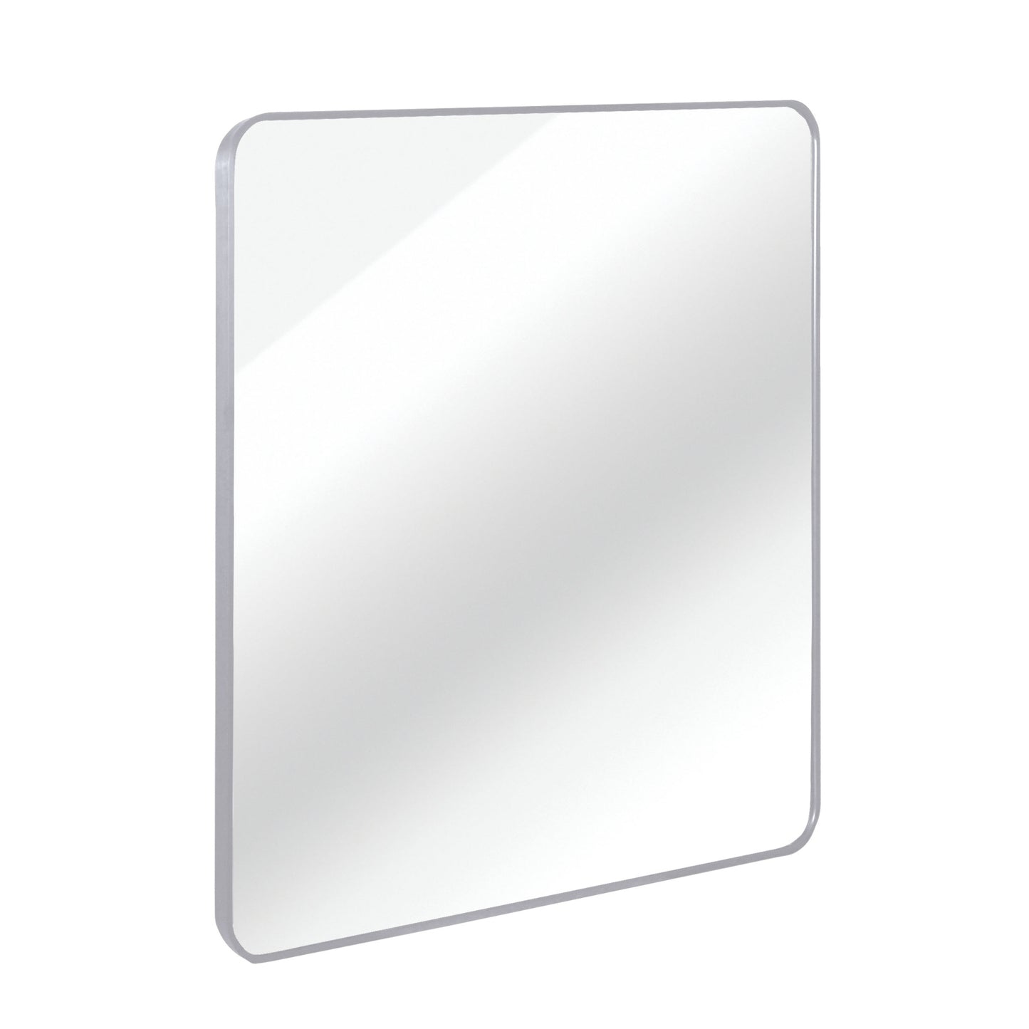 VanityFus 36-in W 36-in H Square Silver Framed Beveled Bathroom Vanity Mirror Wall Mirror