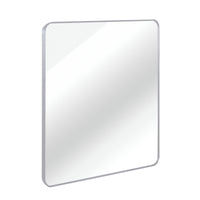 VanityFus 36-in W 36-in H Square Silver Framed Beveled Bathroom Vanity Mirror Wall Mirror