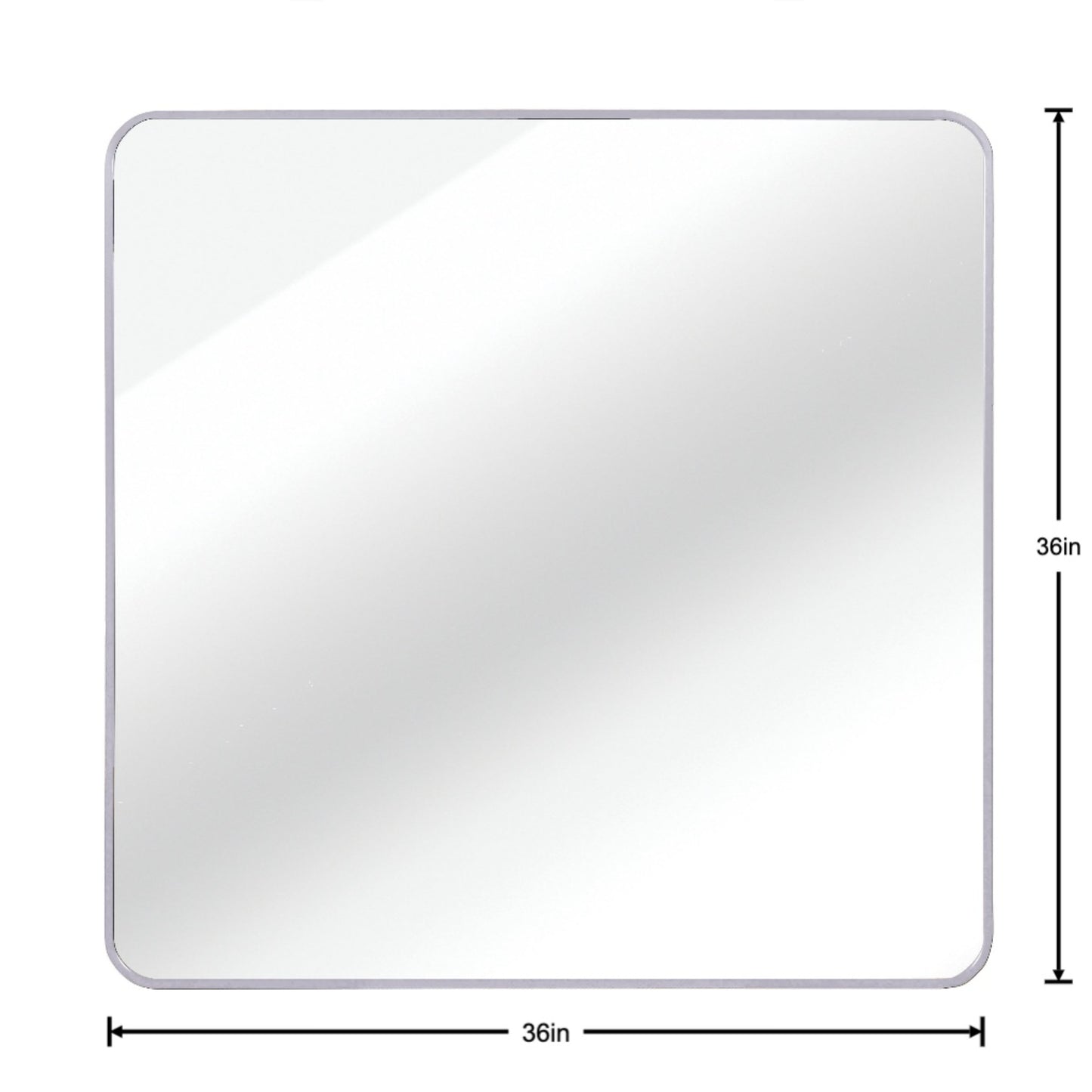 VanityFus 36-in W 36-in H Square Silver Framed Beveled Bathroom Vanity Mirror Wall Mirror