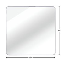 VanityFus 36-in W 36-in H Square Silver Framed Beveled Bathroom Vanity Mirror Wall Mirror