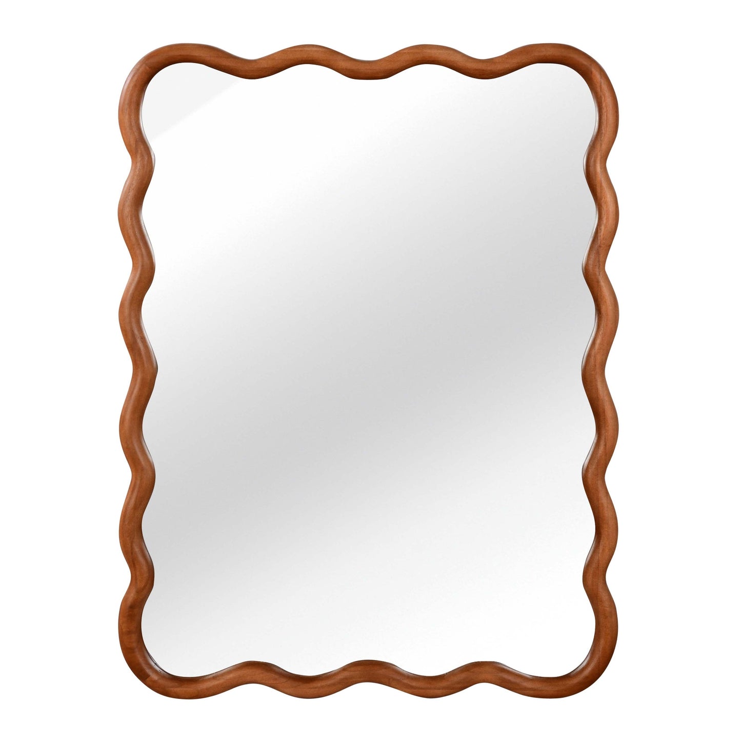 VanityFus 40-in W 30-in H Wavy Rectangle Yellowish-Brown Framed Beveled Bathroom Vanity Mirror Wall Mirror