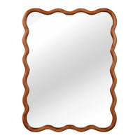 VanityFus 40-in W 30-in H Wavy Rectangle Yellowish-Brown Framed Beveled Bathroom Vanity Mirror Wall Mirror