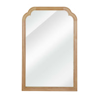 VanityFus 30-in W 20-in H Arch Natural Wood Framed Beveled Bathroom Vanity Mirror Wall Mirror