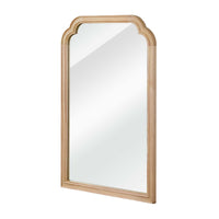 VanityFus 30-in W 20-in H Arch Natural Wood Framed Beveled Bathroom Vanity Mirror Wall Mirror