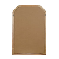 VanityFus 30-in W 20-in H Arch Natural Wood Framed Beveled Bathroom Vanity Mirror Wall Mirror