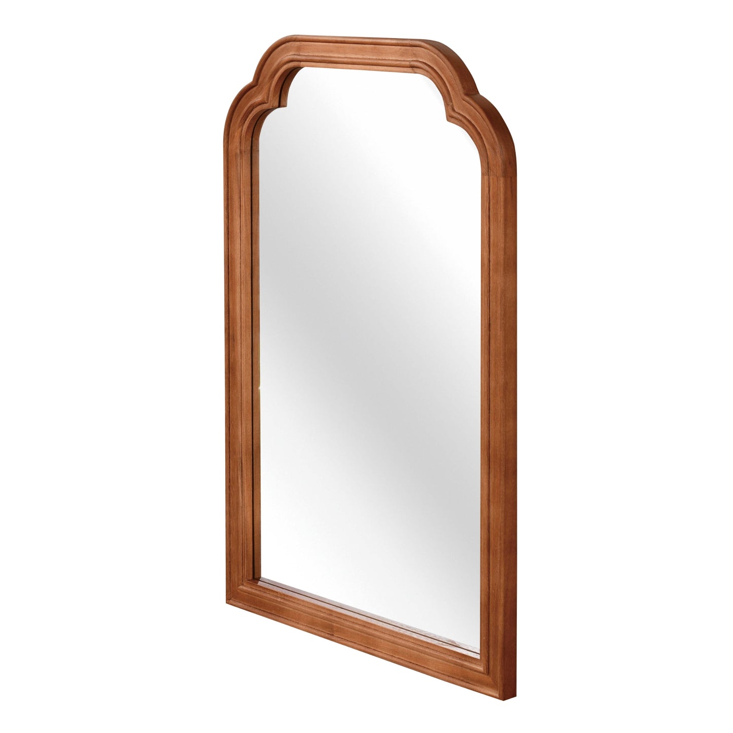 VanityFus 30-in W 20-in H Arch Yellowish-Brown Framed Beveled Bathroom Vanity Mirror Wall Mirror