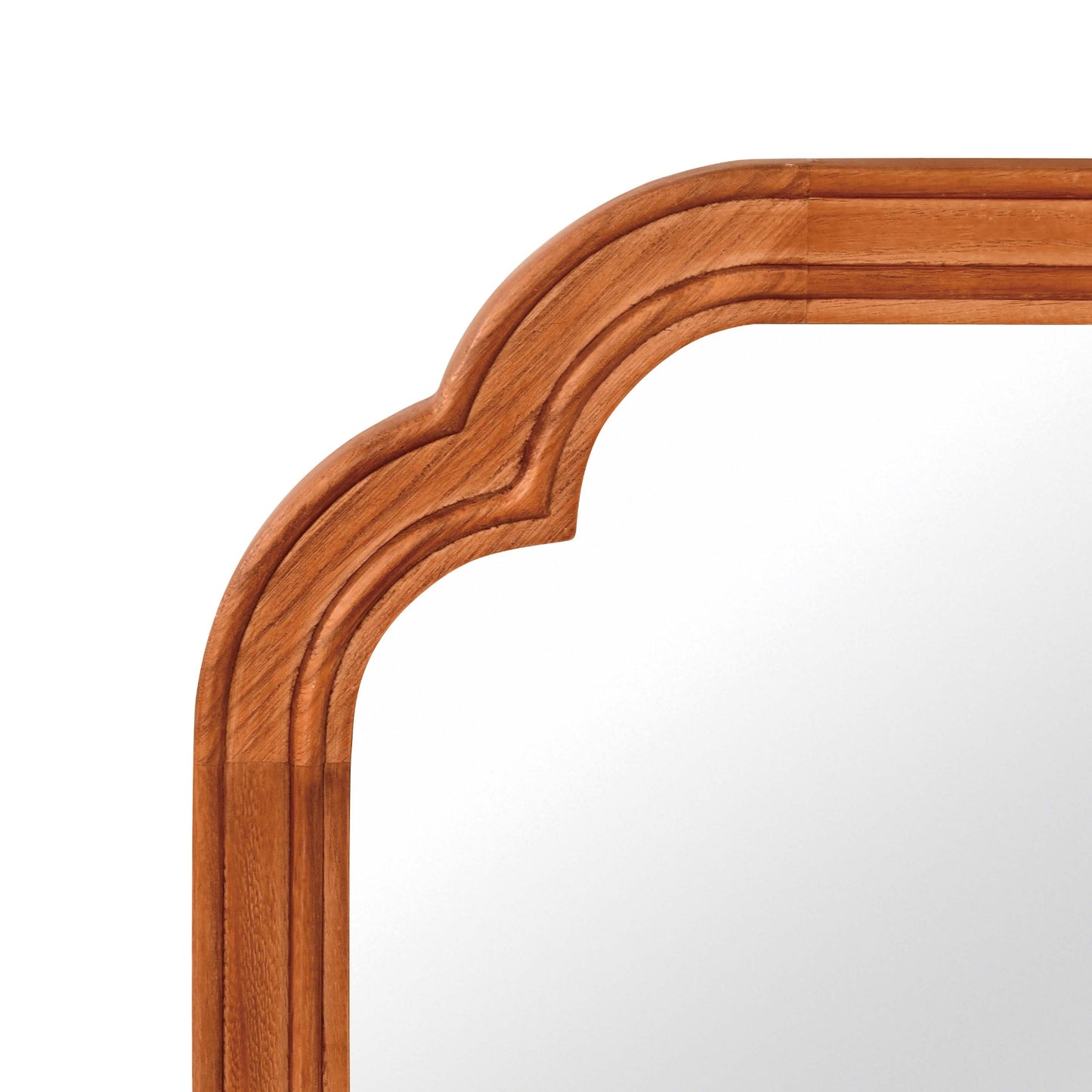 VanityFus 30-in W 20-in H Arch Yellowish-Brown Framed Beveled Bathroom Vanity Mirror Wall Mirror