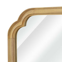 VanityFus 30-in W 20-in H Oval Natural Wood Framed Beveled Bathroom Vanity Mirror Wall Mirror