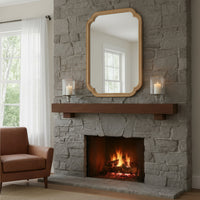 VanityFus 30-in W 20-in H Oval Natural Wood Framed Beveled Bathroom Vanity Mirror Wall Mirror