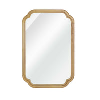 VanityFus 30-in W 20-in H Oval Natural Wood Framed Beveled Bathroom Vanity Mirror Wall Mirror
