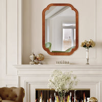 VanityFus 30-in W 20-in H Oval Yellowish-Brown Framed Beveled Bathroom Vanity Mirror Wall Mirror