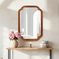 VanityFus 30-in W 20-in H Oval Yellowish-Brown Framed Beveled Bathroom Vanity Mirror Wall Mirror