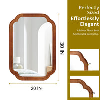 VanityFus 30-in W 20-in H Oval Yellowish-Brown Framed Beveled Bathroom Vanity Mirror Wall Mirror
