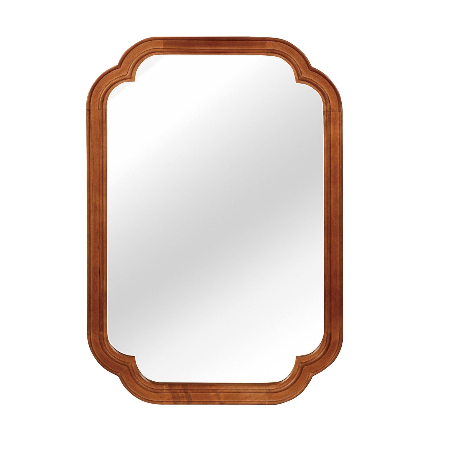 VanityFus 30-in W 20-in H Oval Yellowish-Brown Framed Beveled Bathroom Vanity Mirror Wall Mirror